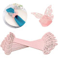 Miniatyrbillede 2 af 5: 40 stk. Rose Laser Udhulede Butterfly Servietringe Reflekterende