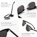 Pikkukuva 3 / 4: 1 kpl Retro Round Semi Rimless Polarisoivat Aurinkolasit UV-Suojalla