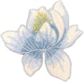 DIY Broderad Lotusblomma Stryk-på-lapp Blå Lapp Broderad