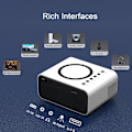 Miniatyrbillede 5 af 5: 4k projektor 7500 lumen 320 x 240 p 3d led mini wifi video hjemmebiograf biograf hvid