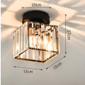 Miniatyrbilde 1 av 3: Nordisk soverom taklampe svart krystall firkantet stripe tak