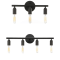 Miniatyrbilde 2 av 3: 3-pære baderomsspeil lampe svart metall vegglampe innendørs