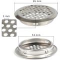 Miniatyrbillede 2 af 5: 20 stk. 53mm Ventilationsgitter RUSTFRIT STÅL Rundt Net