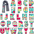 Miniatyrbilde 3 av 3: 26 stykker broderte monogrammer i kamuflasjefarge for syning