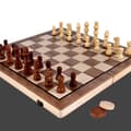 Trä Schackset Storlek Brädspel Magnetiska Pjäser Vikbart