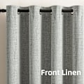 Miniatyrbilde 4 av 5: 99% Total Blackout Gardiner 40 cm Lengde for Vindubehandling, Faux Linen Termisk Isolerte Gardinringer for Soverom