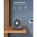 Pikkukuva 4 / 5: USB-tuuletin, Voimakas Tuuli Ultra Hiljainen Pieni Työpöytätuuletin 220° Kallistuva Taittuva 3 Nopeutta Säädettävissä USB-C Johdollinen Virta Käyttöinen Henkilökohtainen
