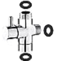Miniatyrbilde 1 av 5: 3-veis ventil, solid messing G1/2 håndholdt dusjfordeler dusjsett adapter dusjsystem reservedeler, Universa