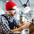 Pikkukuva 2 / 5: Suurennuslasit 2 LED-valolla, etumikroskooppipannoilla Hands Free -suurennuslasi ompeluun, lukemiseen, korjauksiin, koruihin, kelloihin ja käsitöihin, 4 irrotettavaa linssiä csparkv-eu