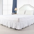 Miniatyrbillede 2 af 5: Sengestykke Sne Hvid Børstet Polyester Sengeskørt 137x190cm Tre