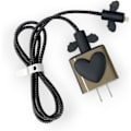 Miniatyrbilde 1 av 5: Kabelbeskytter for iPhone-lader - Søt kabeldeksel i silikon for 18W/20W iPhone-lader (Svart)