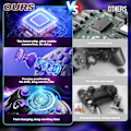 Miniatyrbilde 3 av 5: Trådløs Pro-kontroller for Nintendo Switch/OLED/Lite, Switch-kontroller med LED-joystick/bevegelse/vibrasjon/turbo/W