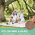 Miniatyrbillede 3 af 5: Tiny Land Picnic Tæpper, 2 i 1 Dobbelt Lag Vandtæt Måtte + Tæppe, Maskinvaskbart Tæppe, Bærbart Camping Tæppe, til Camping Park Strand Græs