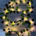 Miniatyrbillede 4 af 5: Kunstig Vedbend, Bladlyskranke, 2M 20 LED Dekoration Soveværelse