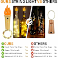 Miniatyrbillede 4 af 5: 10 stk. LED korkflamme lyskæde 2m 20 LED vinflaske lyskæde til DIY fest jul bryllup varm hvid