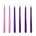 Pikkukuva 1 / 6: 4 kappaleen LED-liekitön adventtikynttiläsarja, violetti ja vaaleanpunainen adventtikynttilä