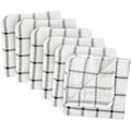 Miniatyrbilde 1 av 5: Dishcloths Collection Windowpane Dishrag Set, 12x12, Hvit/Grå Stripe, 6 stykker