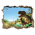 Miniatyrbild 1 av 5: 3D Trasig Vägg Dinosaurie Paradis Sovrum Vardagsrum Barn