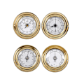 Miniatyrbild 2 av 5: Bärbar marin väggbarometer klockmätare termometer hygrometer kit 4PC guld