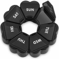 Miniatyrbillede 5 af 5: 1 stk (Sort) 7 Dages Pilleboks Organizer med Åbningsknap