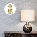 Miniatyrbillede 2 af 5: 4-delt lampeskærm lamp top, massiv messingfinish til armatur, 1 tomme gevindlampe