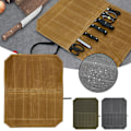 Miniatyrbillede 4 af 5: 7 Slots Vokset Canvass Knive Rullepose Multifunktionel Cutter Holder Taske til Camping Picnic Grå