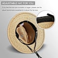 Miniatyrbilde 4 av 4: Kvinner Retro Stil Bred Bremskjerm Halm Pakkbar Rull Opp Hat Fedora Bea