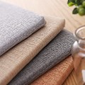 Miniatyrbillede 4 af 5: 1 x Beige Linned Bomuld Sommer Stolhynde - 40 x 40 x 4 cm - Ensfarvet Linned Look - Plet- og Vandafvisende - Med