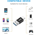 Miniatyrbild 2 av 5: Typ-C hane till USB 3.0 hane adapter, USB A hane till USB-C hane OTG adapterkonverter för PC, bärbar dator, MacBook Air Pro, Galaxy, Huawei, surfplatta (2-pack)