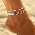 Pikkukuva 3 / 5: 1 kpl (Hopea) Anklet Boho Kerrostettu Kristalli Anklet Hopea Strass