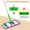 Pikkukuva 5 / 5: Uudelleenkäytettävät moppipäälliset yhteensopivat Swiffer Sweeper -moppien kanssa (6 kpl) - 12 tuuman pestävät mikrokuitu kosteat tyynyt, violetti