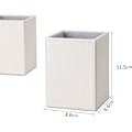 Miniatyrbillede 2 af 4: Læder Penholder, Kvadratisk Blyantspot Multifunktionel Skrivebord