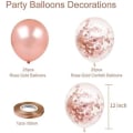 Pikkukuva 2 / 5: Rose Gold -konfettikumi-ilmapallot, 50 kpl 12 tuuman syntymäpäivä