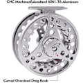 Miniatyrbillede 4 af 5: Fuld aluminiumslegering metal fluefiskehjul Cnc bearbejdet 7/8 fluefiskehjulsort