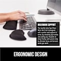 Miniatyrbild 4 av 5: Handledsstöd i Memory Foam för Datortangentbord, Mus, Ergonomisk Design, 2-delat Set, Svart