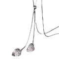 Miniatyrbillede 1 af 4: Langt halskæde til kvinder Collier langt halskæde dobbelt blad lang kæde