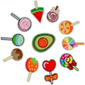 Miniatyrbild 4 av 5: Broderade Frukt Strykjärnslapp DIY Tillbehör, 40-pack