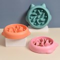 Miniatyrbillede 3 af 5: Langsom Foderhundebolle (Lille/Mellem, Blå Blomst)