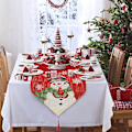 Miniatyrbillede 2 af 5: Julebordløber til julepynt, 72 tommer lange bordløbere, bordløber til jul, snemand, til julebordpynt (33 x 182 cm) (A)