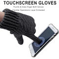 Miniatyrbild 2 av 5: Vinterhandskar för Män Touch Screen Handskar med Fleecefodrad Termisk Varma Stickade Handskar för Skidåkning Löpning Utomhus