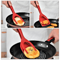 Miniatyrbild 1 av 5: Röd 2-delad non-stick-spatel, 2-i-1 kökstång och spatel med non-stick-beläggning, 2-i-1 stekt äggspatel non-stick roterande grillad San