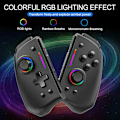 Miniatyrbillede 3 af 5: Controller til Switch, Trådløs Gamepad Joypad Controller til Switch med RGB-lys, 6-akset Gyro Dobbelt Vibration Tur