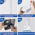 Miniatyrbilde 5 av 5: 1 stk (Hvit) Vannflaskedispenser til skrivebord, USB-lading