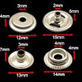 Miniatyrbilde 4 av 5: 100 stk 15mm rustfritt stål feste trykknapp hette knapp marine båt lerret linje 24 (4 komponenter, 5 stk for hver)