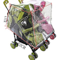 Miniatyrbillede 3 af 5: Universal Twin Stroller Side by Side Regncover Klar PVC Vandtæt