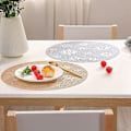 Miniatyrbilde 5 av 5: Snøfnugg Hollow Plassmatte Juledekor Pvc Matte 4stk Sølv