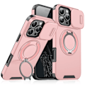Miniatyrbillede 3 af 5: Magnetisk Ring Stativ Cover til iPhone 15 Pro Max med Skydeobjektivdæksel, Orange