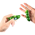 Miniatyrbillede 2 af 5: Edamame Nøglering Fidget Legetøj, Klem-en-Bønne Nøglering Ærte Nøglering Sojabønne Legetøj Gave (3)