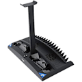 Miniatyrbilde 1 av 5: Vertikal spillstativ 6 i 1 multifunksjonell kjølevifte øretelefonholder kontroller ladestasjon for PS4/PS4 Slim/PS4 Pro
