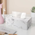 Miniatyrbillede 2 af 5: PU Læder Vævsæske, Rektangulær Vævsdispenser Vævs Holder